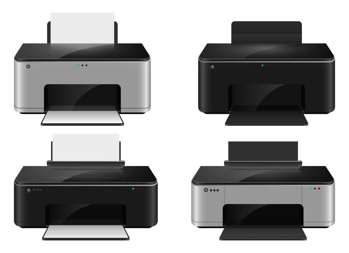 Realistic inkjet printer vector design illustration isoalted on white background