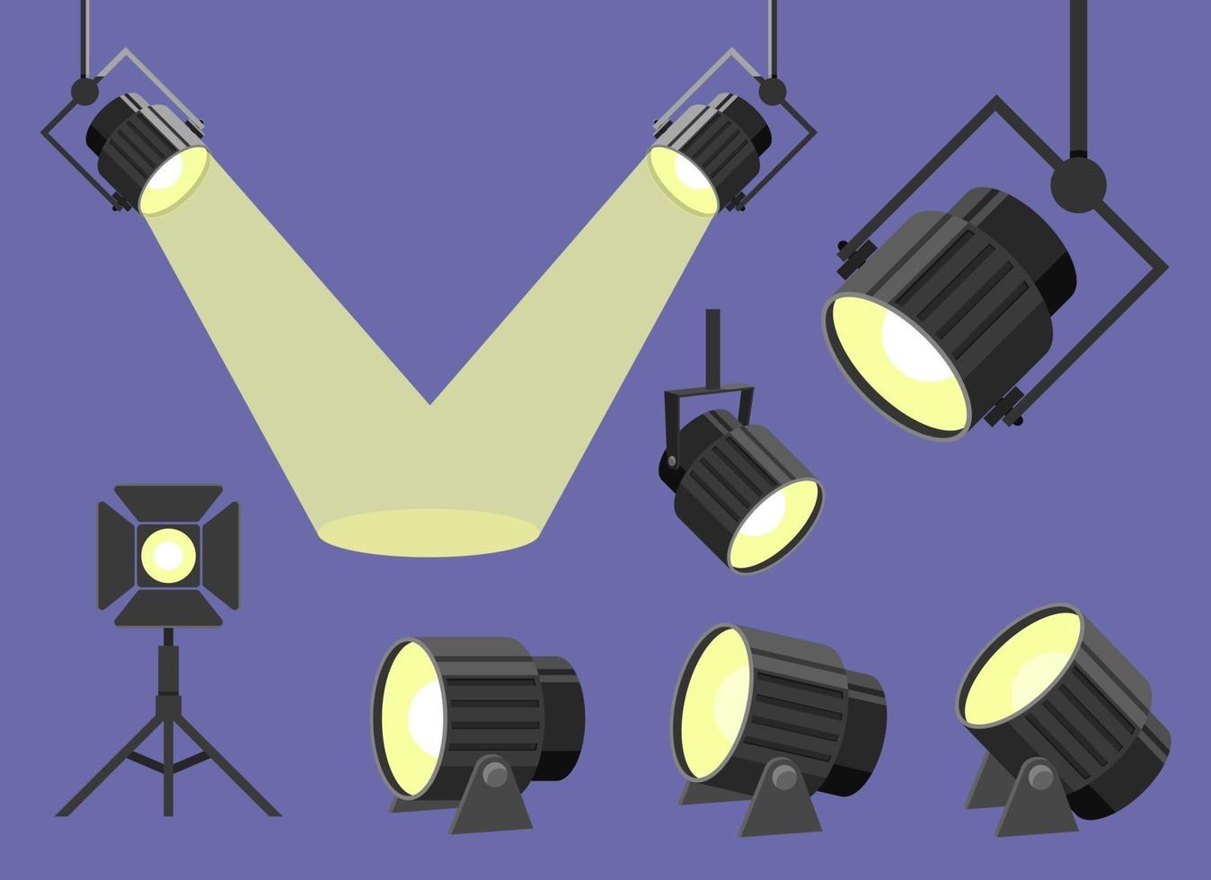 Spotlight vector design illustration set isolated on background