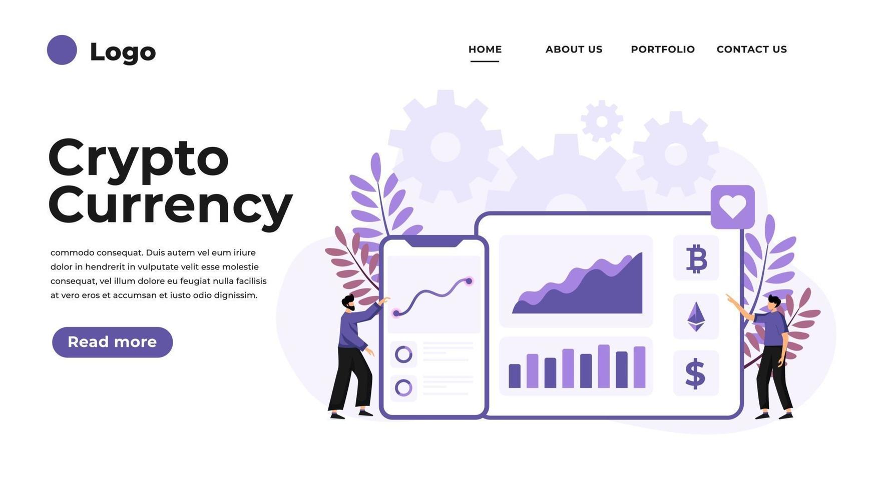 Modern flat design illustration of Cryptocurrency Marketplace. vector