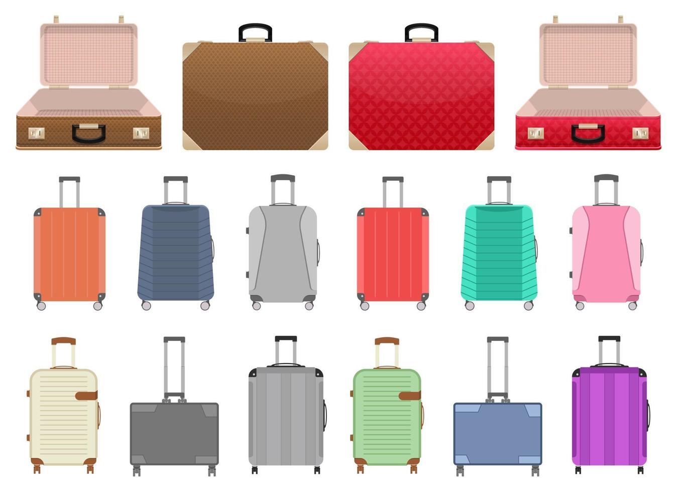 Suitcase vector design illustration set isolated on white background