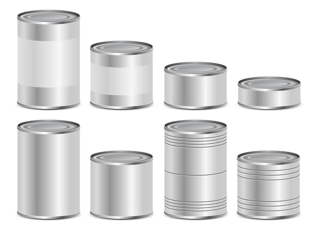 Tin can vector design illustration set isolated on white background