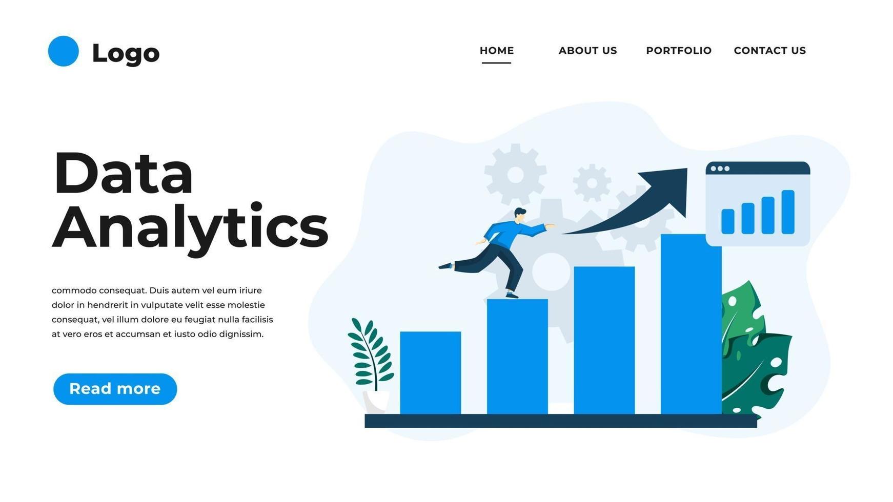 Modern flat design illustration of Data Analytics. vector