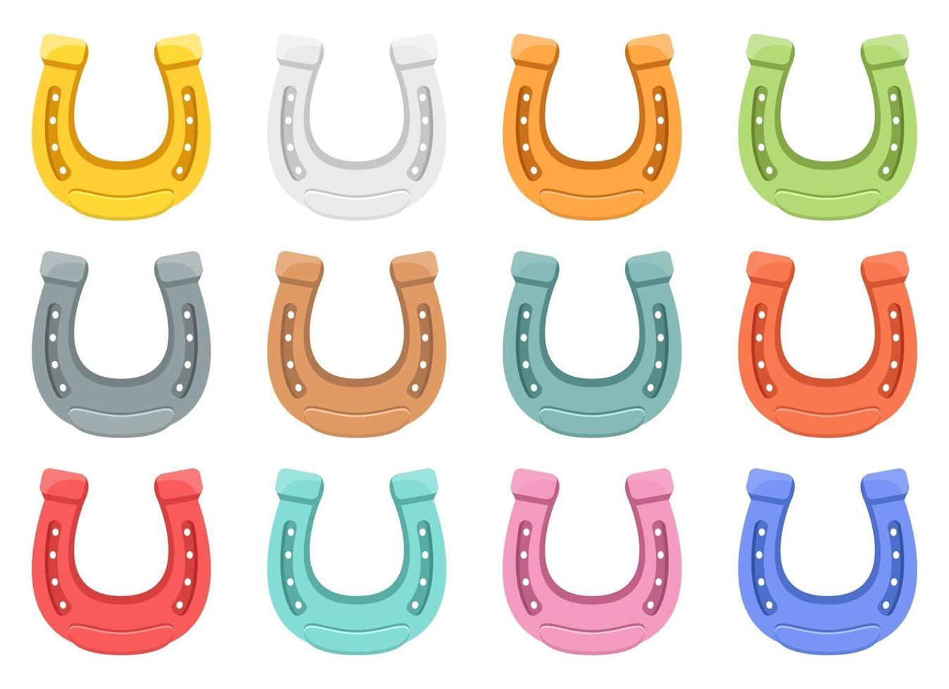 Horseshoe vector design illustration set isolated on white background