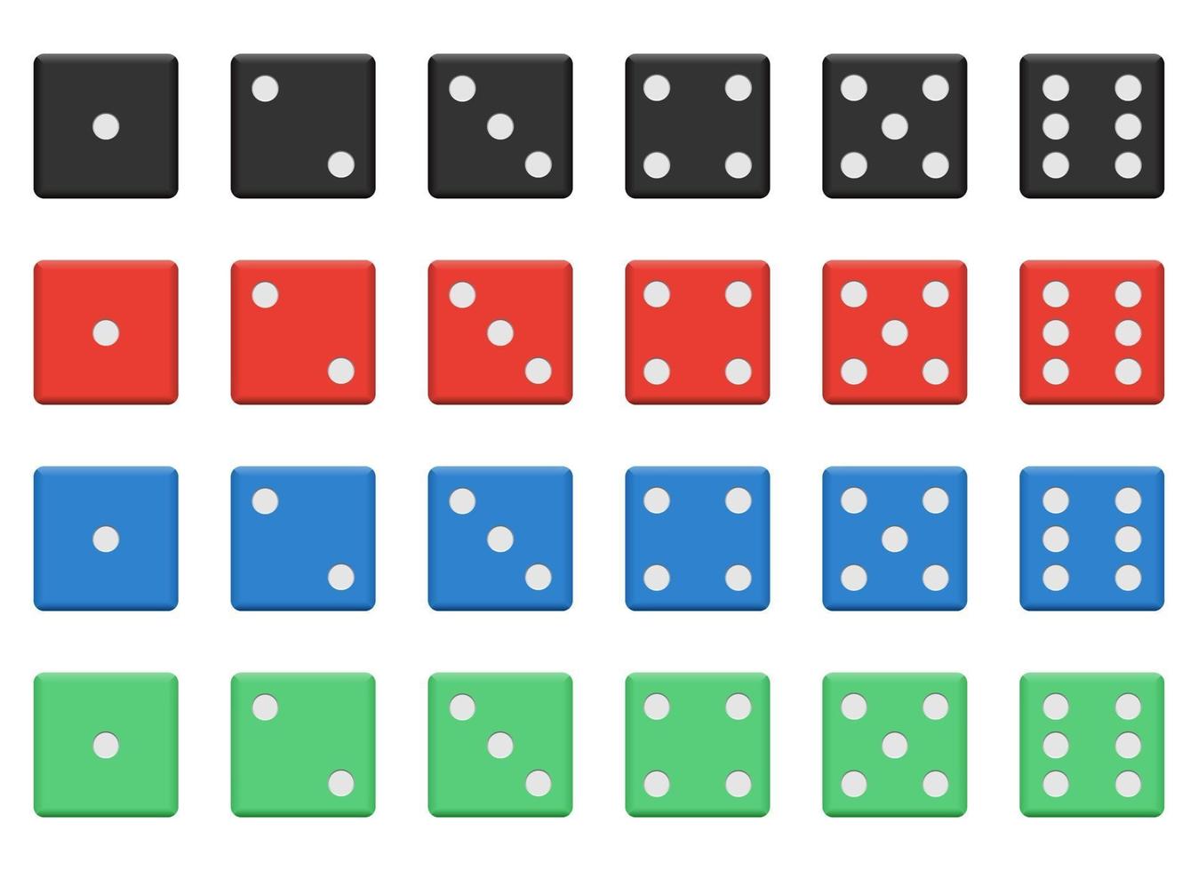 Set of casino dice vector design illustration isolated on white background