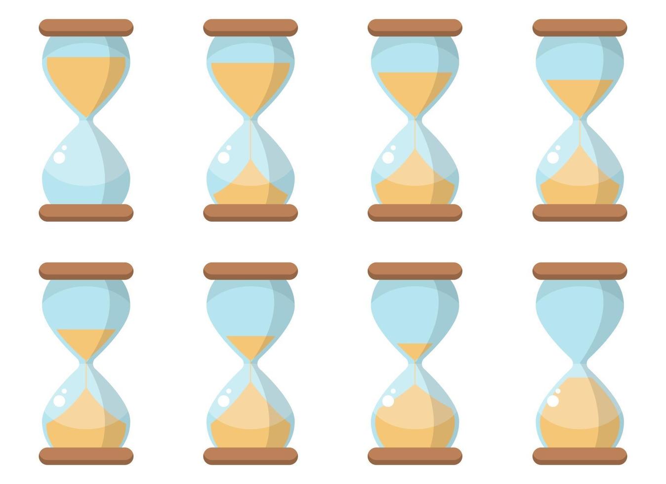 Hourglass icon vector design illustration set isolated on white background