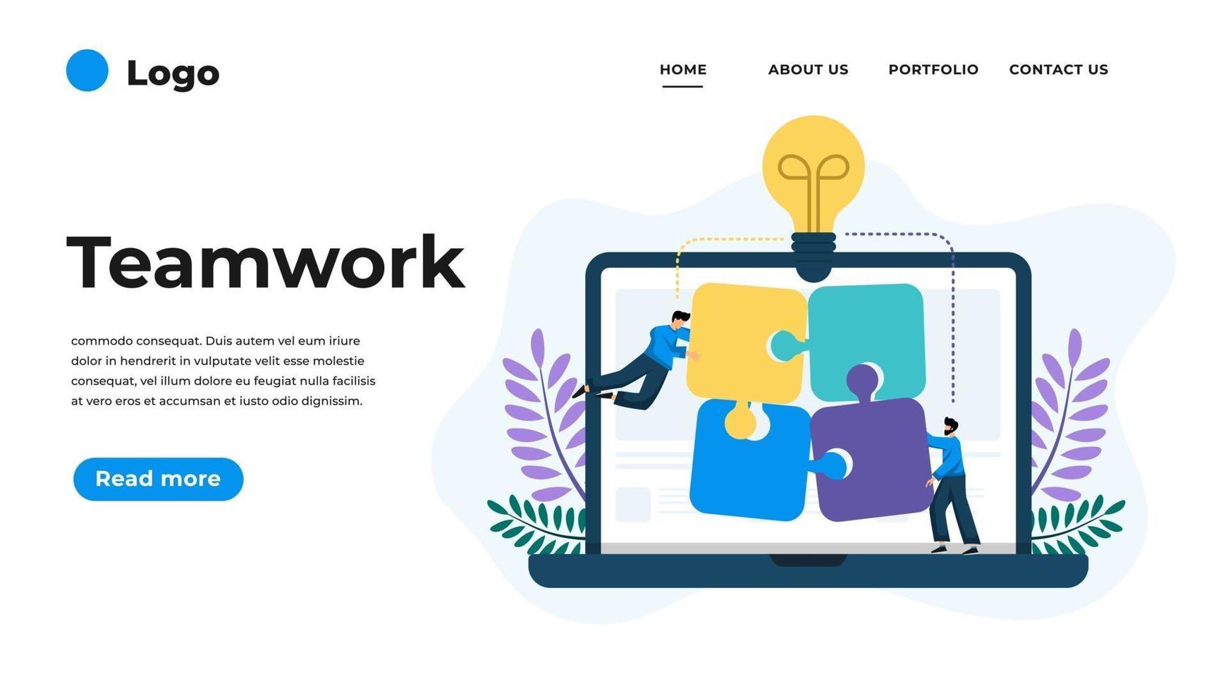 Modern flat design illustration of Teamwork. vector