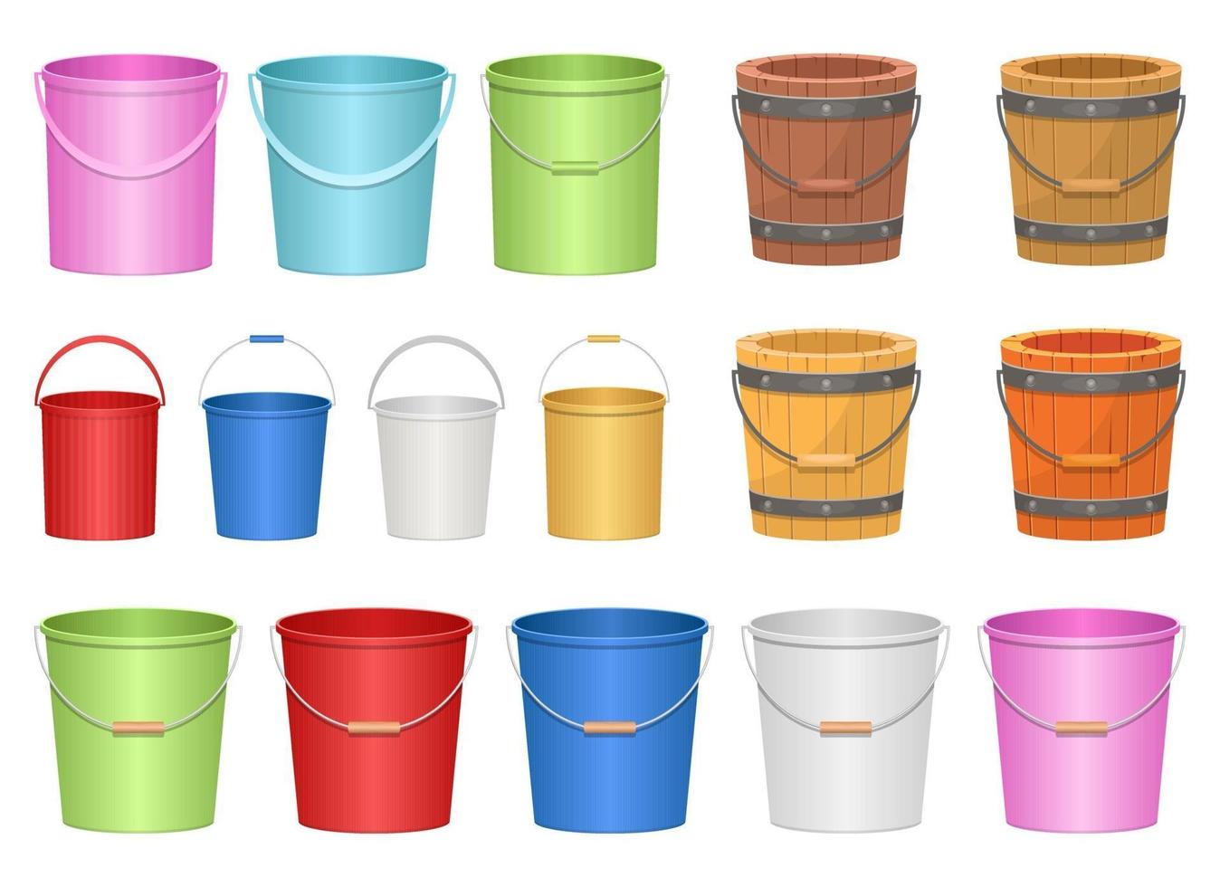 Realistic bucket vector design illustration isolated on white background