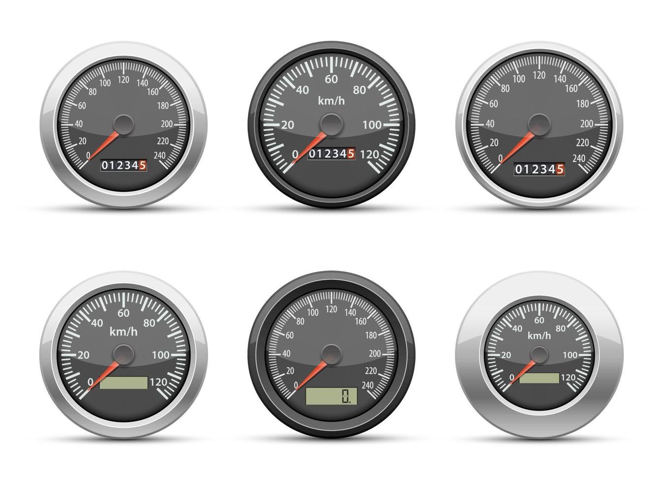 Speedometer vector design illustration set isolated on white background