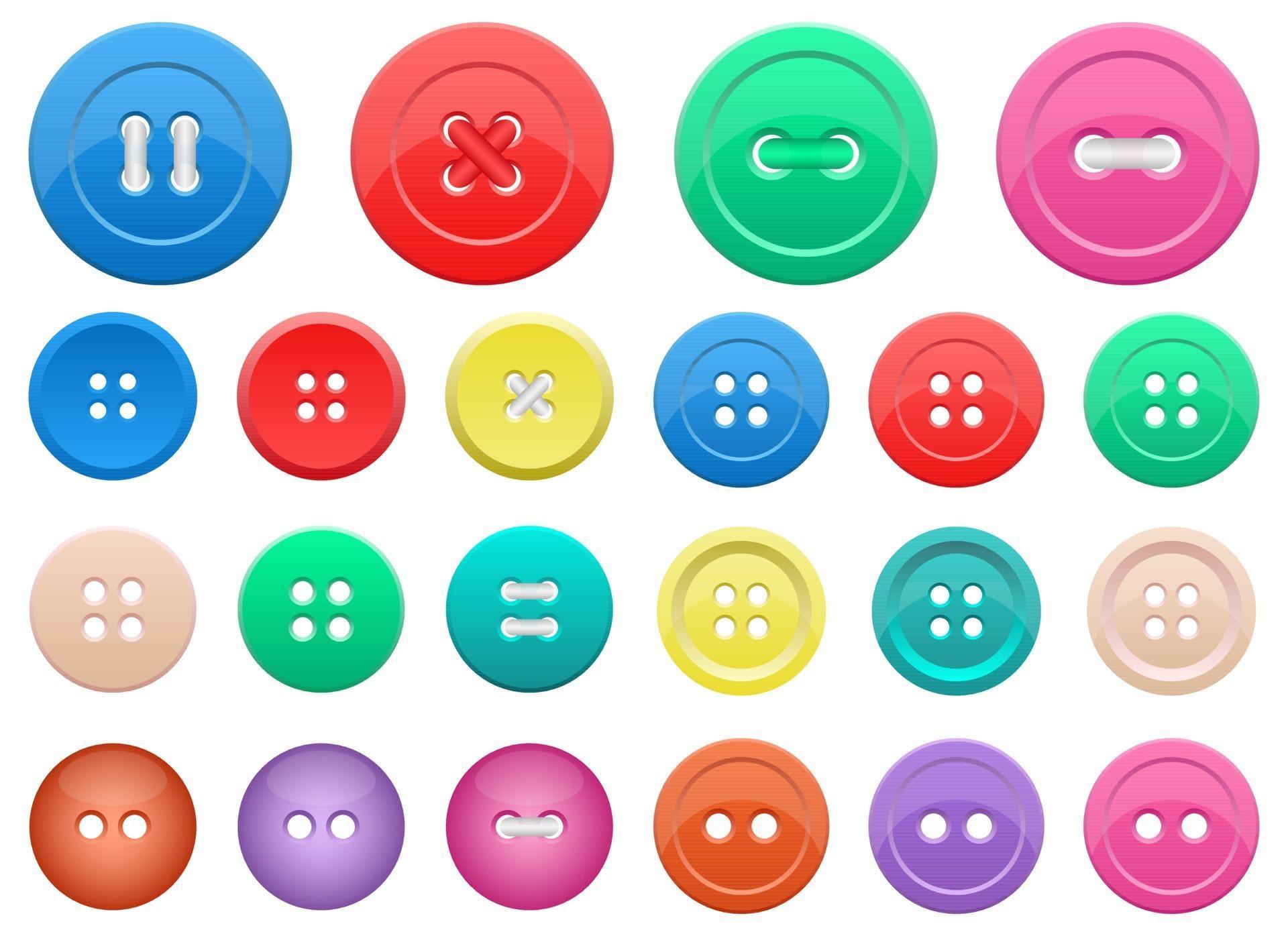 Clothes button set vector design illustration set isolated on white