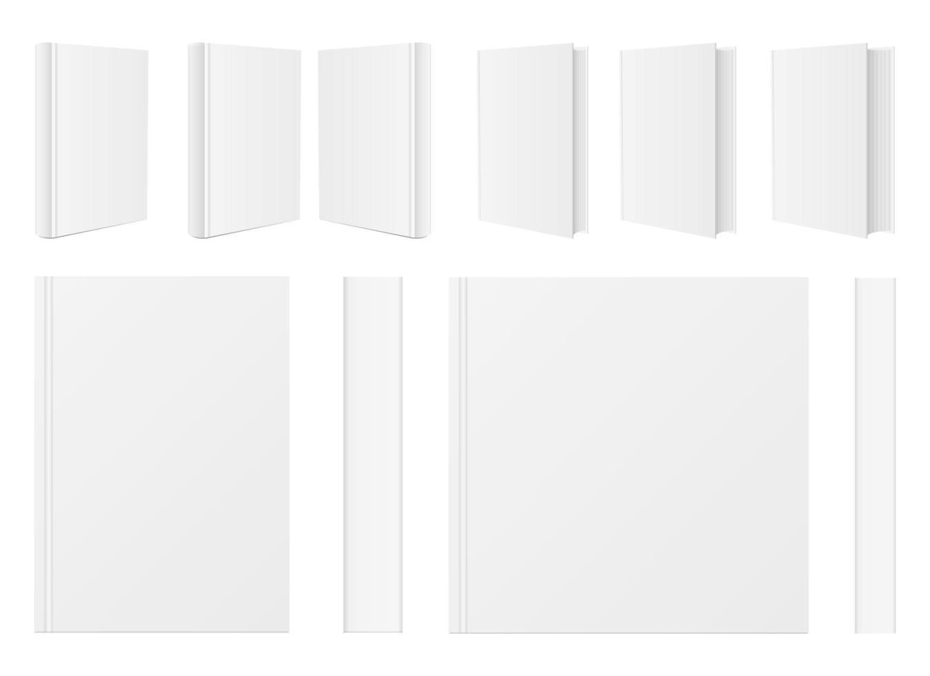 Stylish book mockup vector design illustration set isolated on white background