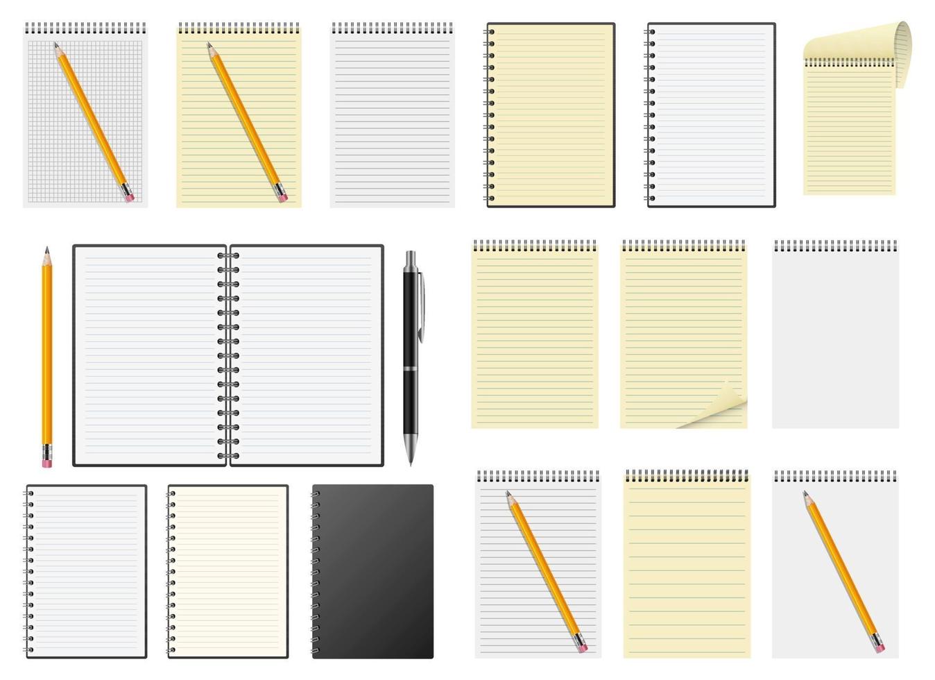 Realistic notebook vector design illustration isolated on white background