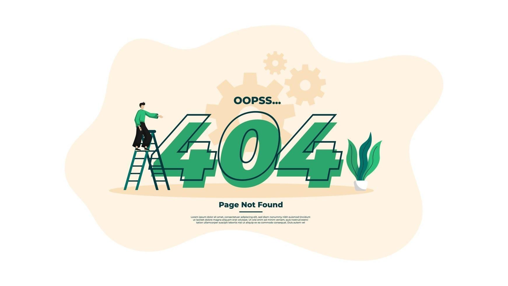 Modern flat design illustration of 404 Error Page. vector