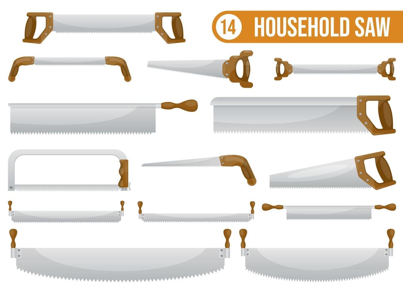 Household saw vector design illustration set isolated o white background