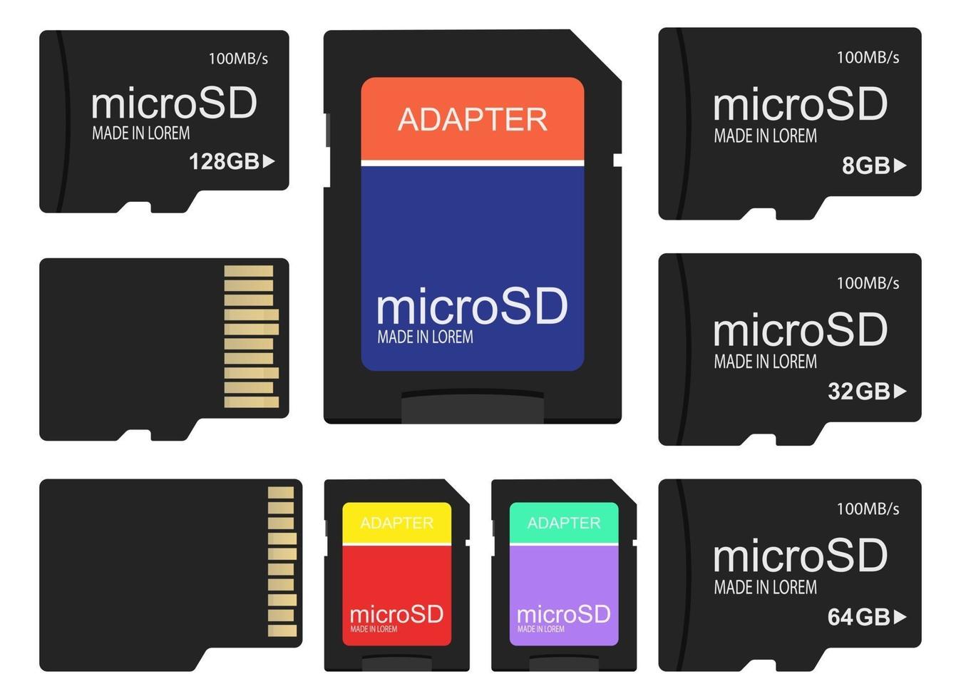 Ilustración de diseño de vector de tarjeta micro sd aislado sobre fondo blanco