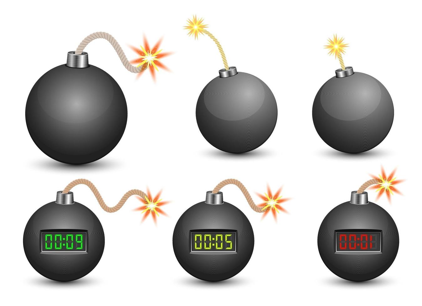 Bomb vector design illustration set isolated on white background