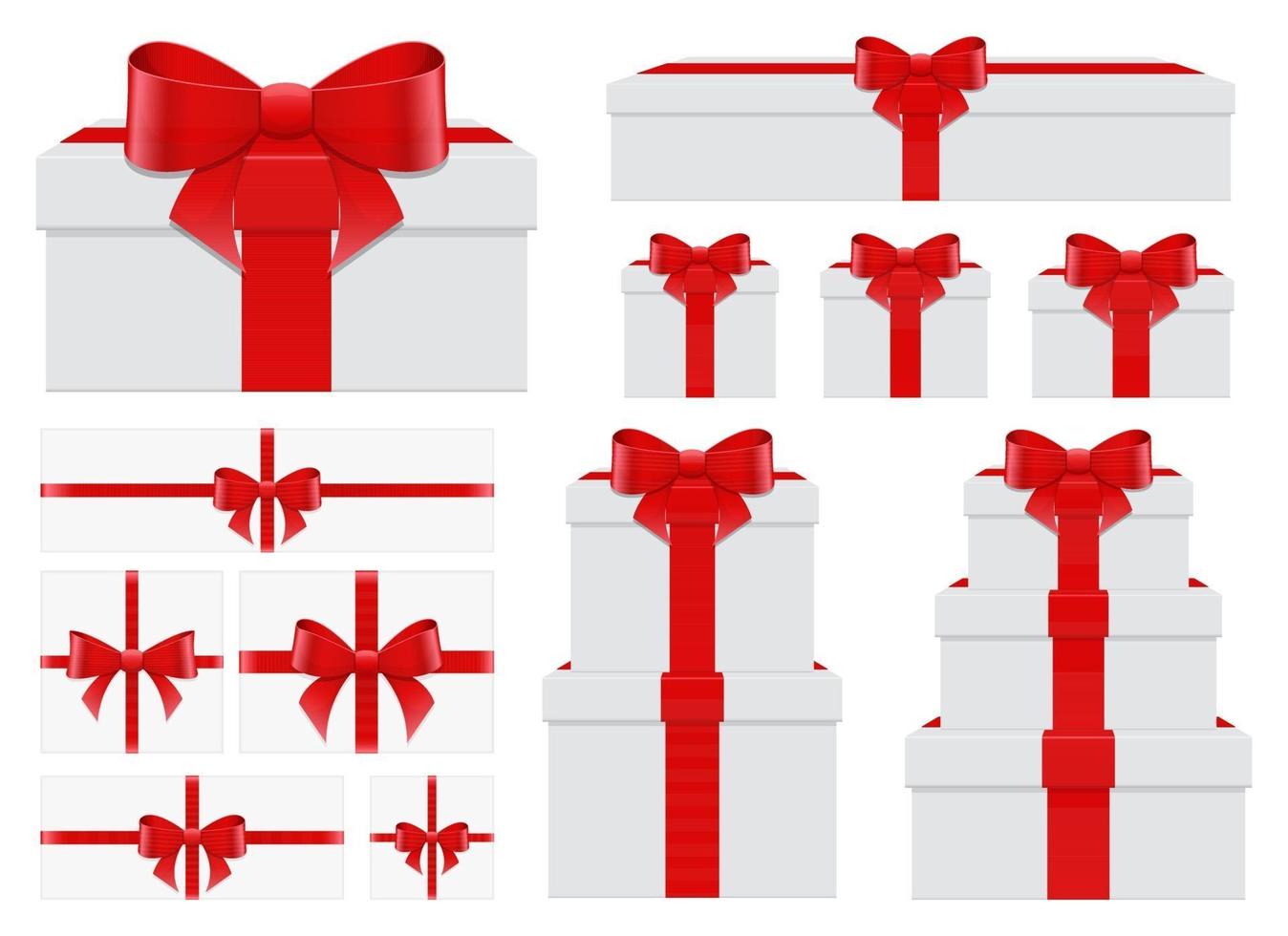 Present box set vector design illustration set isolated on white background