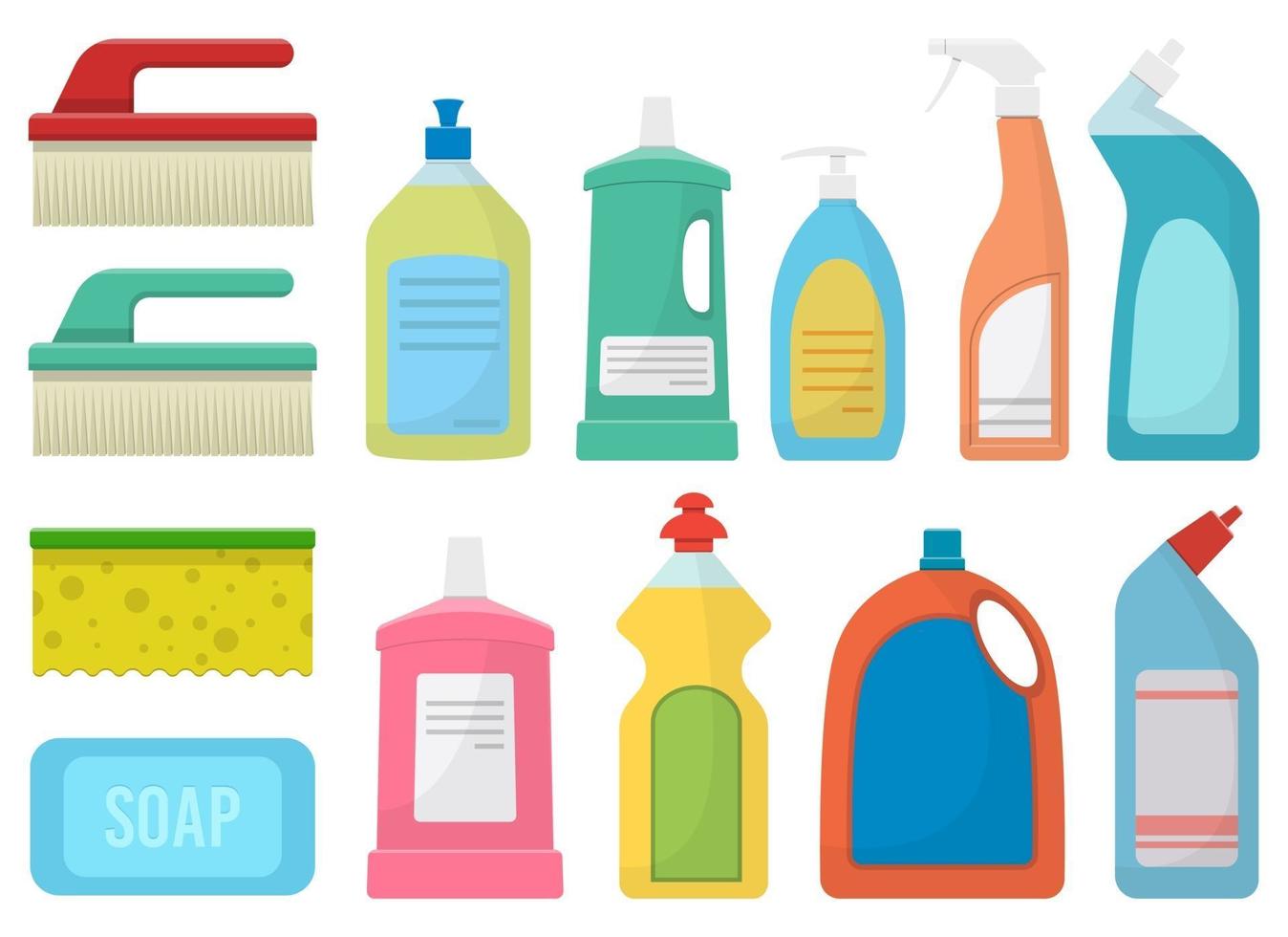 House cleaning supplies vector design illustration set isolated on white background