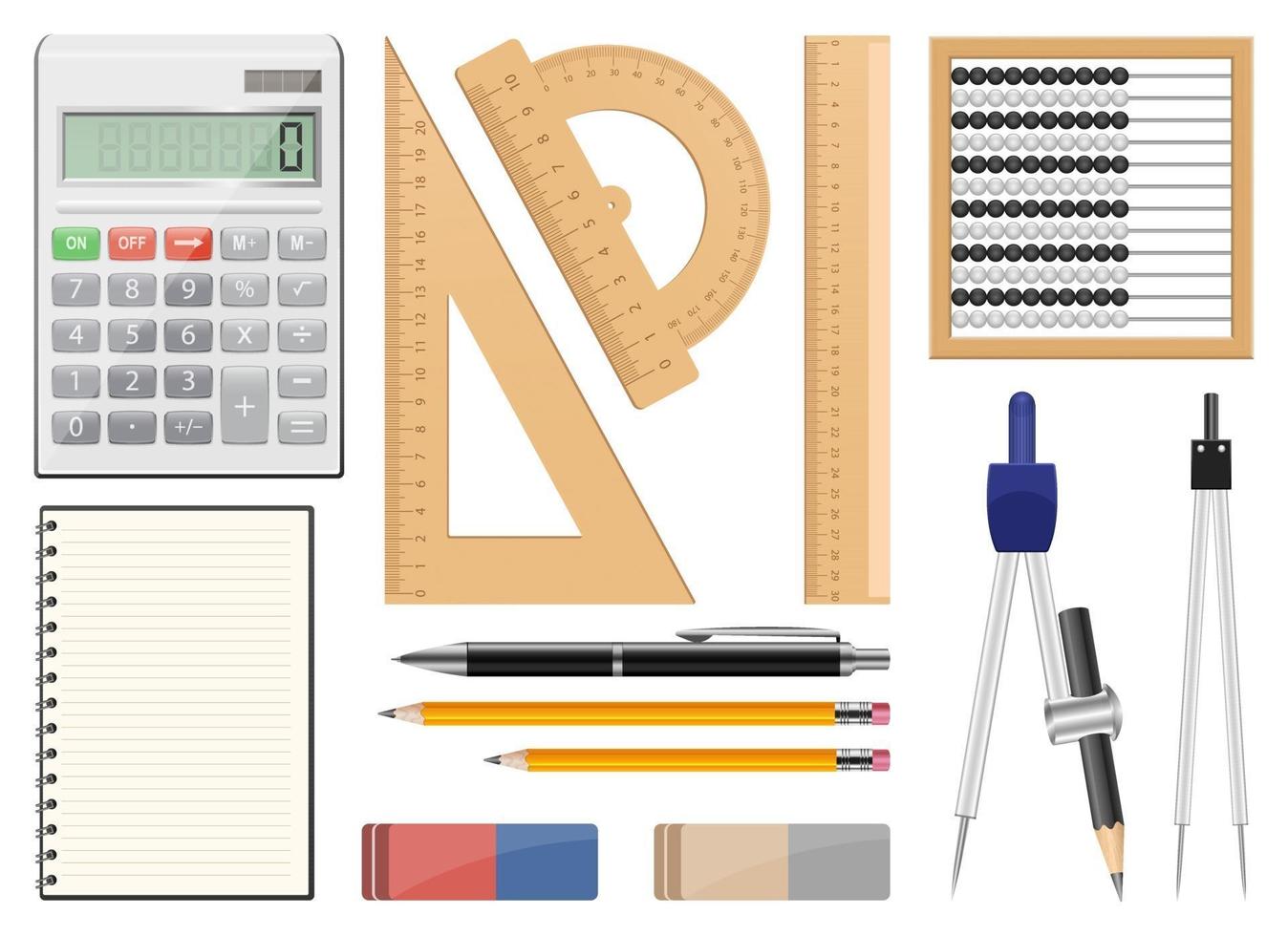 School tools vector design illustration set isolated on white background