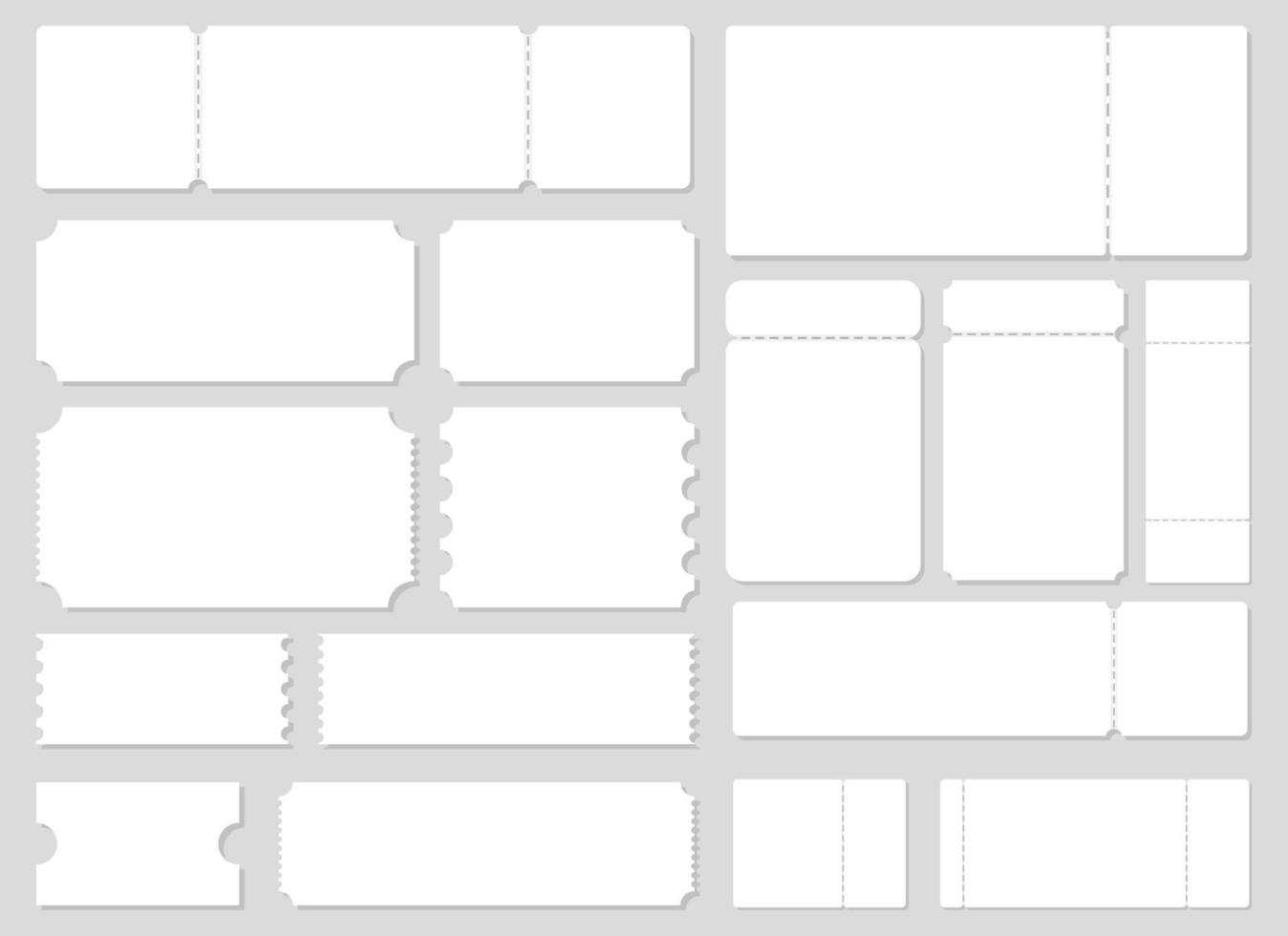 Empty ticket template vector design illustration isolated on grey background