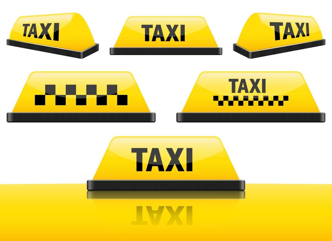 Conjunto de ilustración de diseño de vector de signo de taxi aislado sobre fondo blanco