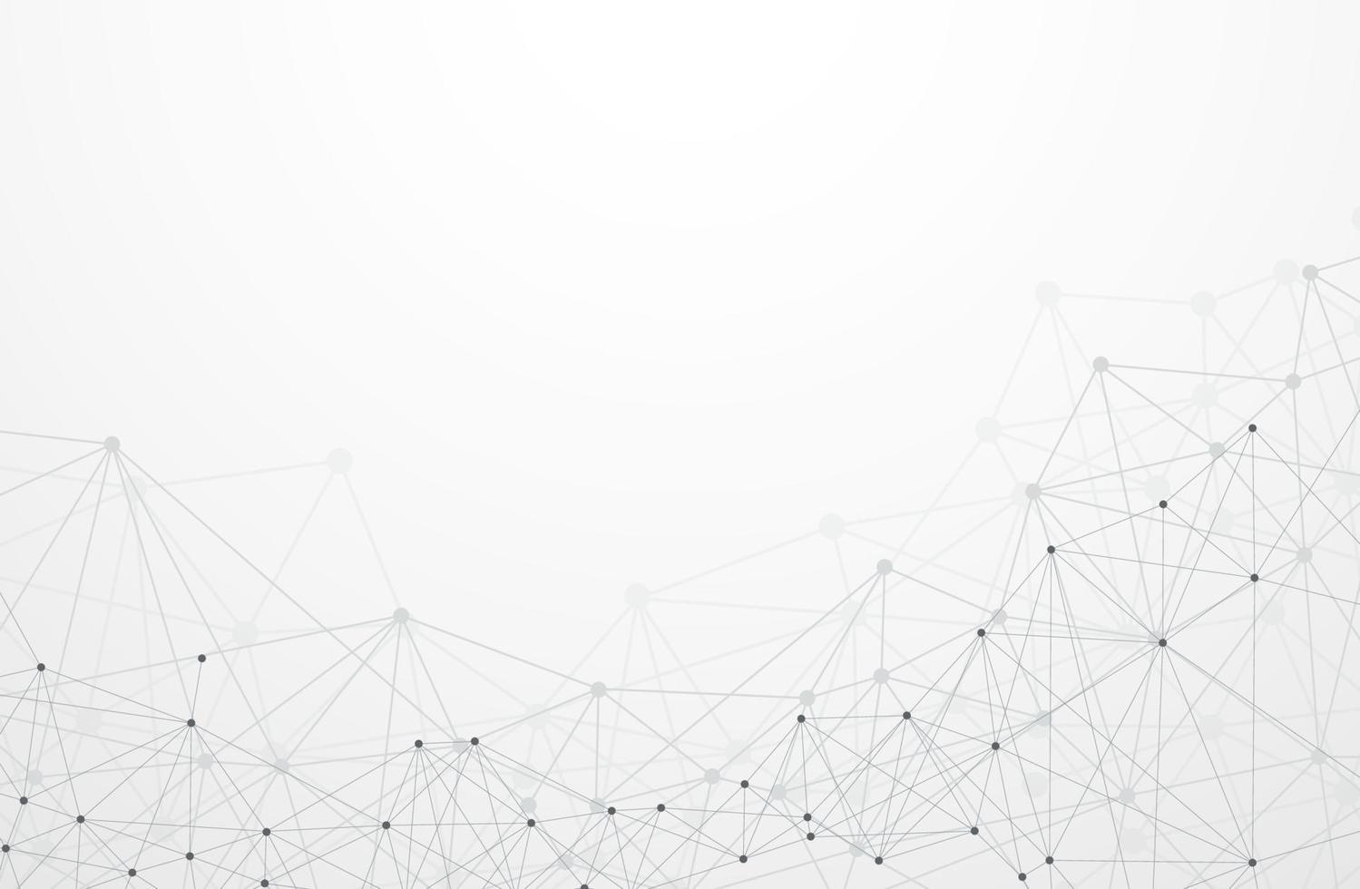 Abstract plexus technology futuristic network on gray gradient background. Vector illustration