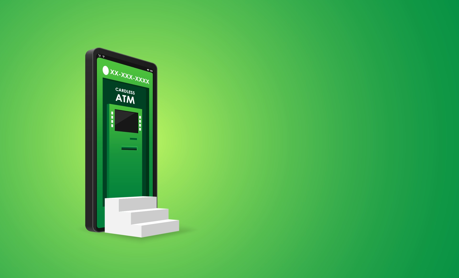Cardless Withdrawal, Mobile Applications of online withdraw. concept of