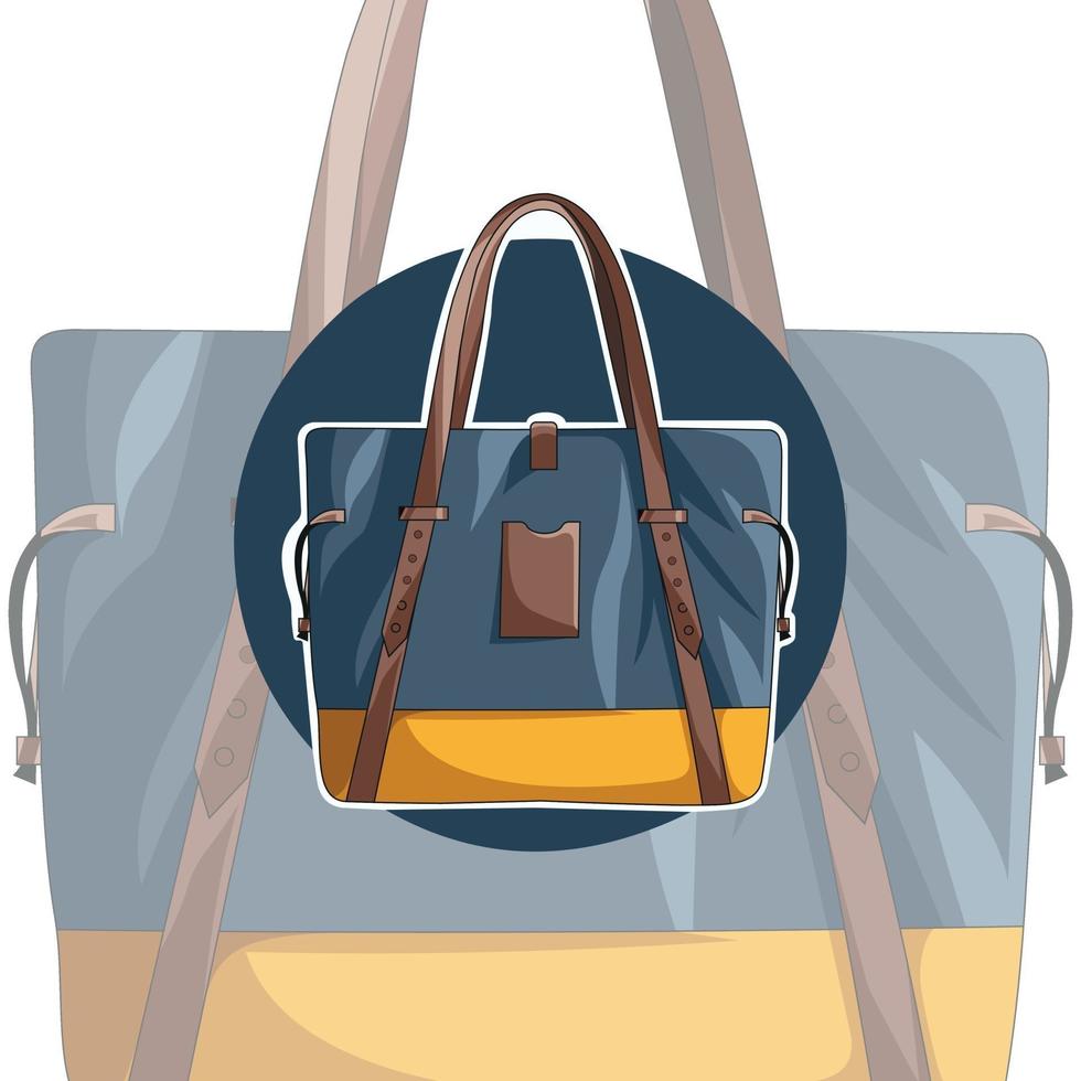 Dark Blue Bag. Unusual design of the bag. Accessory vector