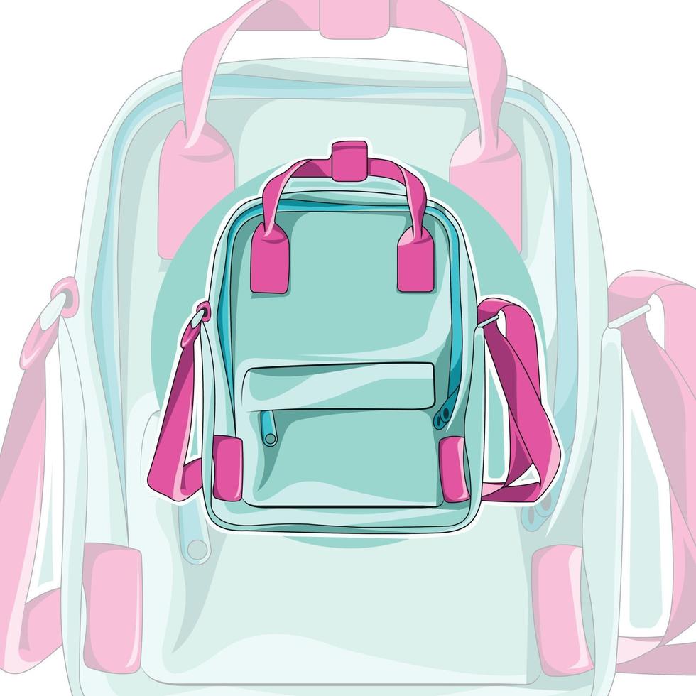 Children's Backpack. The unusual design of the backpack. Accessory vector