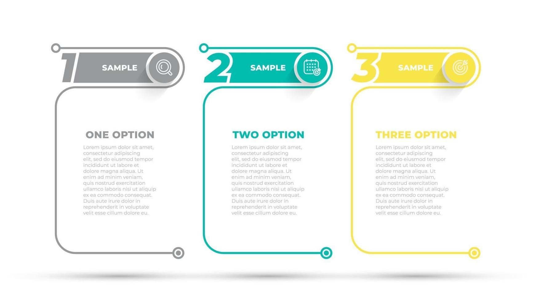 Business info graphic design number options template. Time line with 4 steps, options. Can be used for work flow diagram, info chart, web design. Vector illustration.