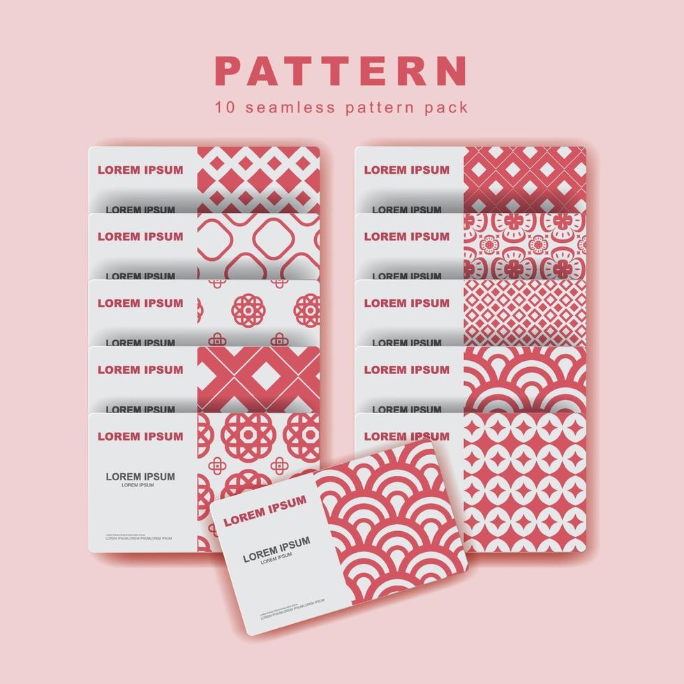 Minimal abstract business card template pink tone. Corporate identity layout with geometric lines. Vector illustration.