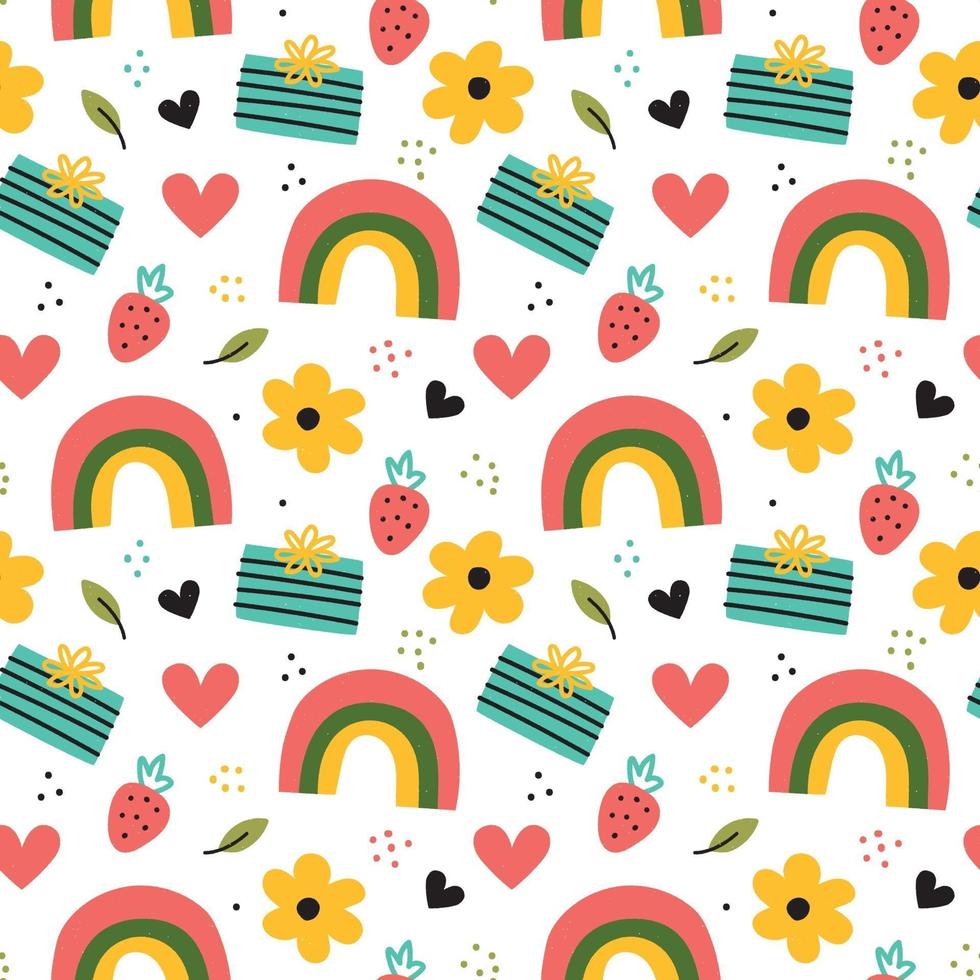 Hand drawn valentines day pattern vector