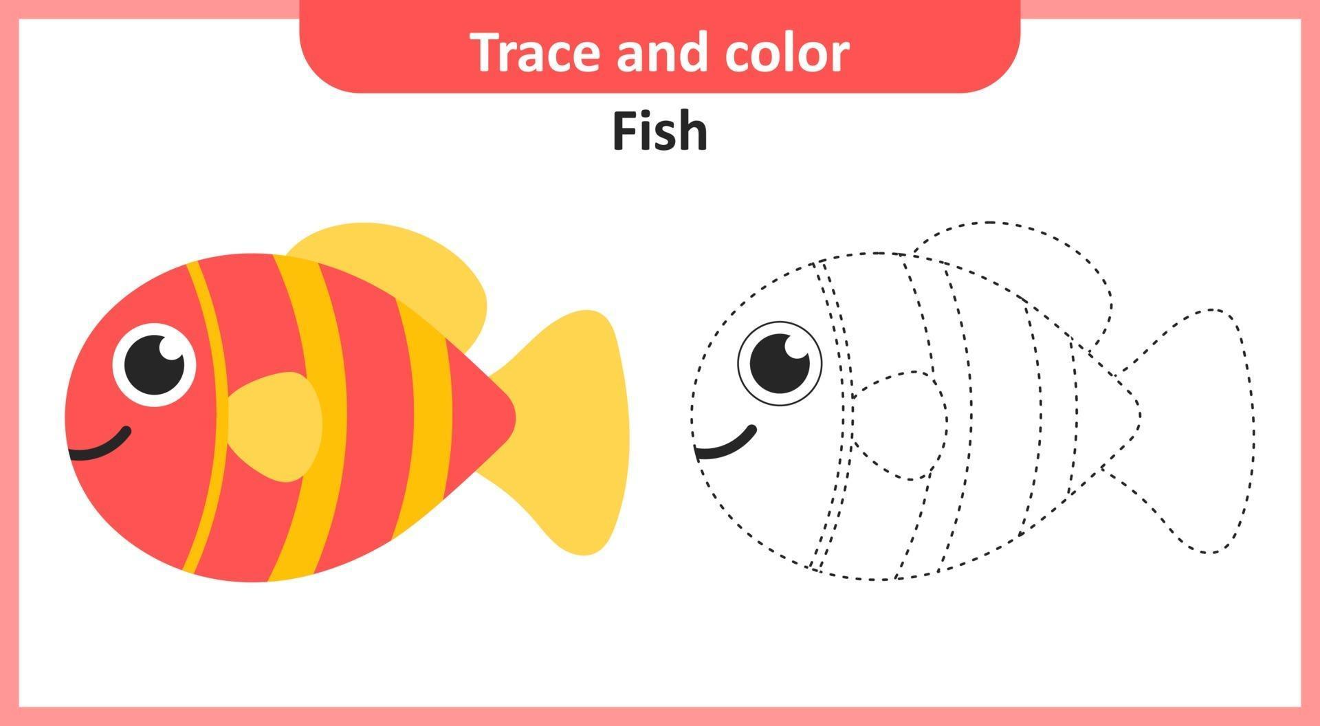 Trace and color fish 2006972 vector art at vecteezy