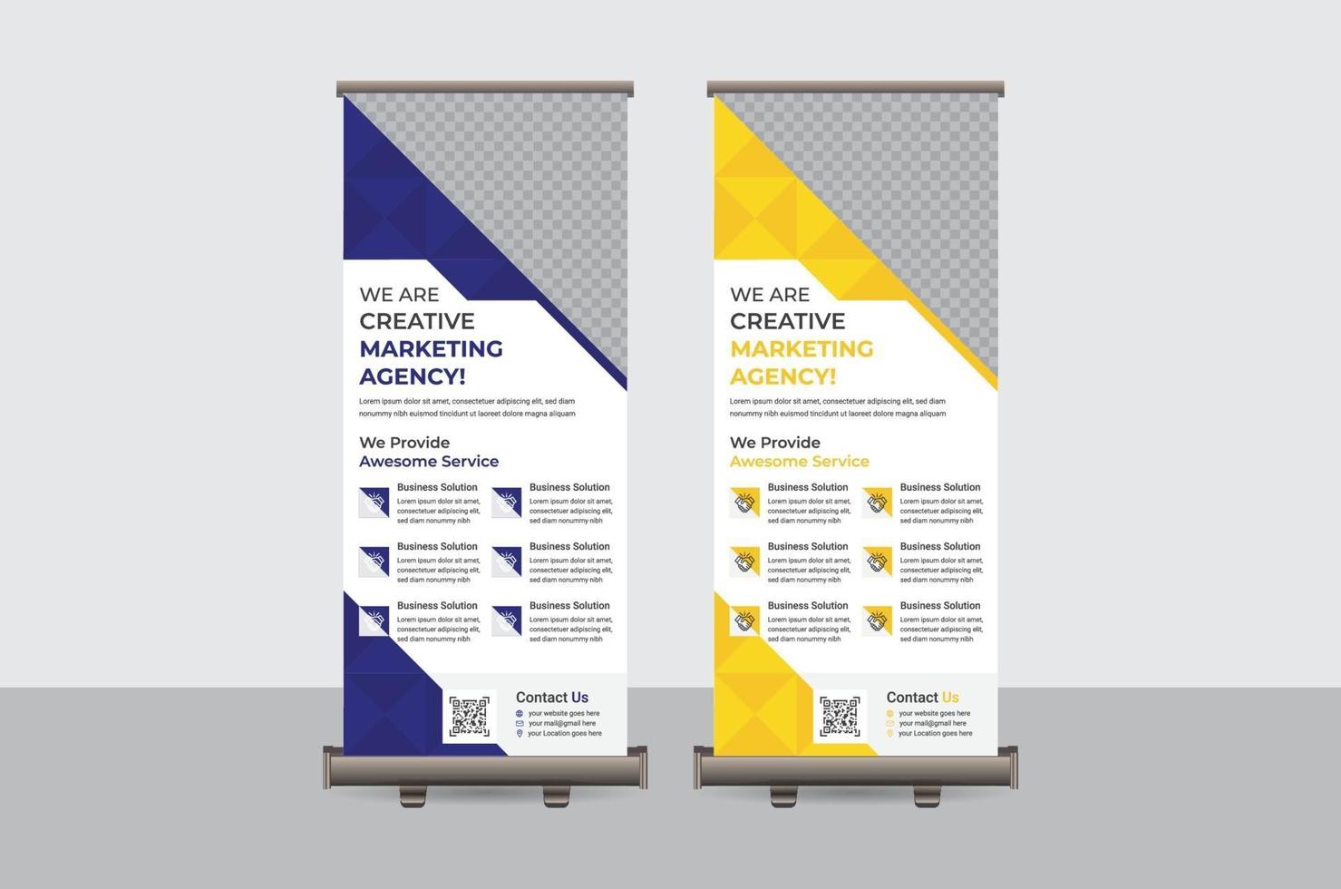 Abstract Colorful Roll up Banner Design Vector Template