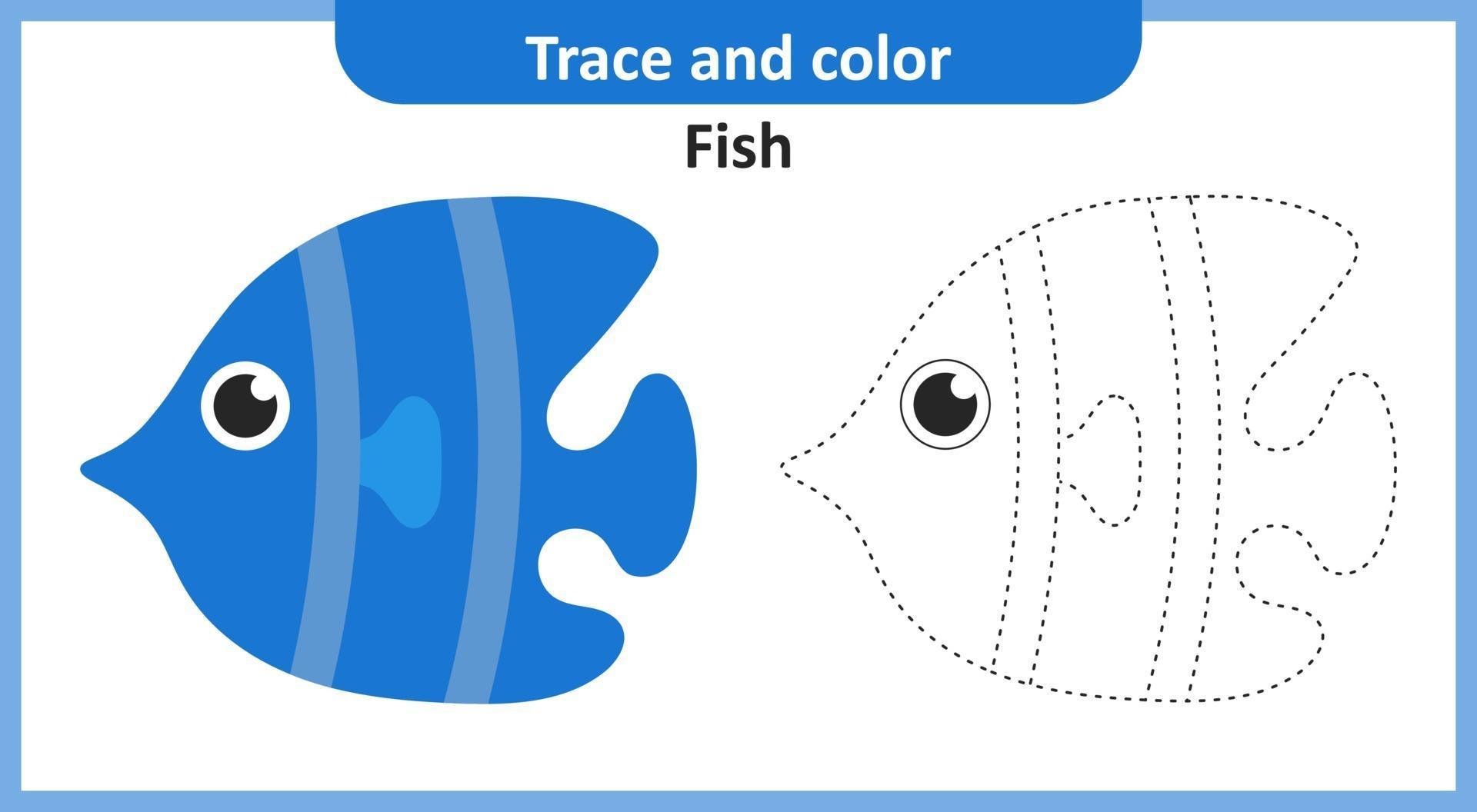Trace and color fish 2007040 vector art at vecteezy