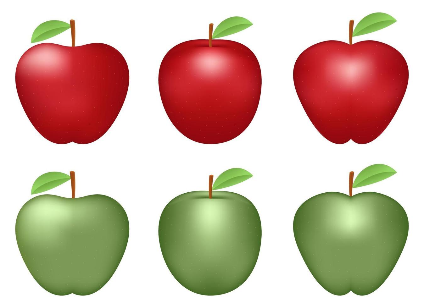 Ilustración de diseño de vector de conjunto de manzana fresca aislado sobre fondo blanco