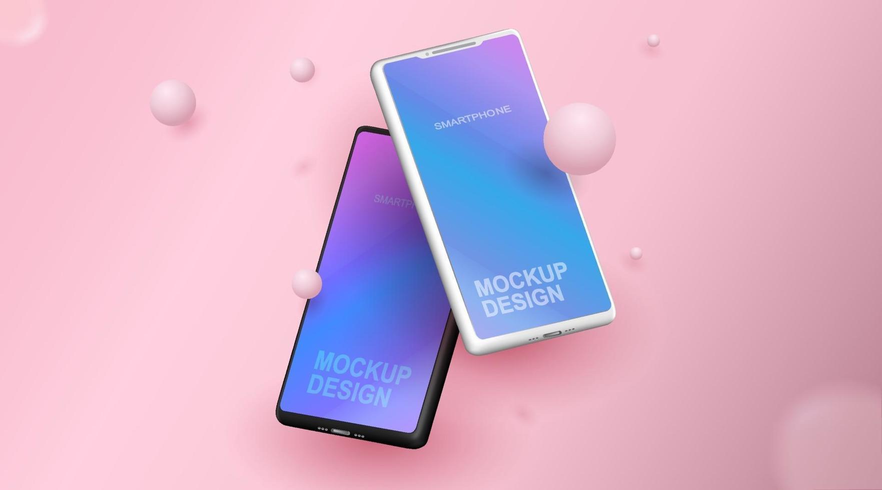 Smartphone blank screen, phone mockup, Template for infographics or presentation design interface vector