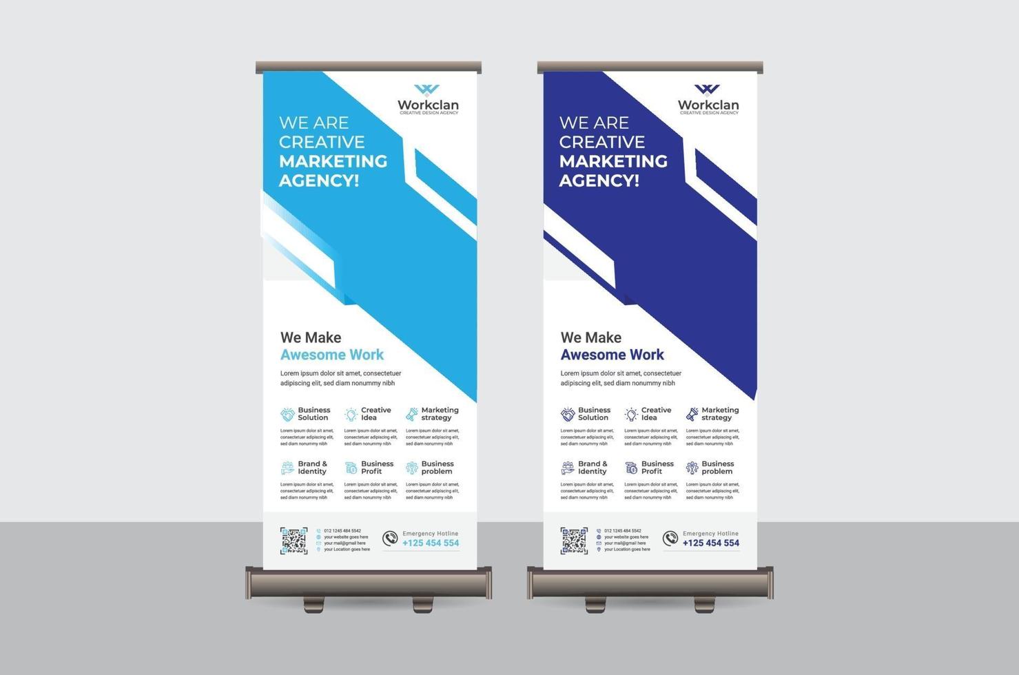 Abstract Colorful Roll up Banner Design Vector Template