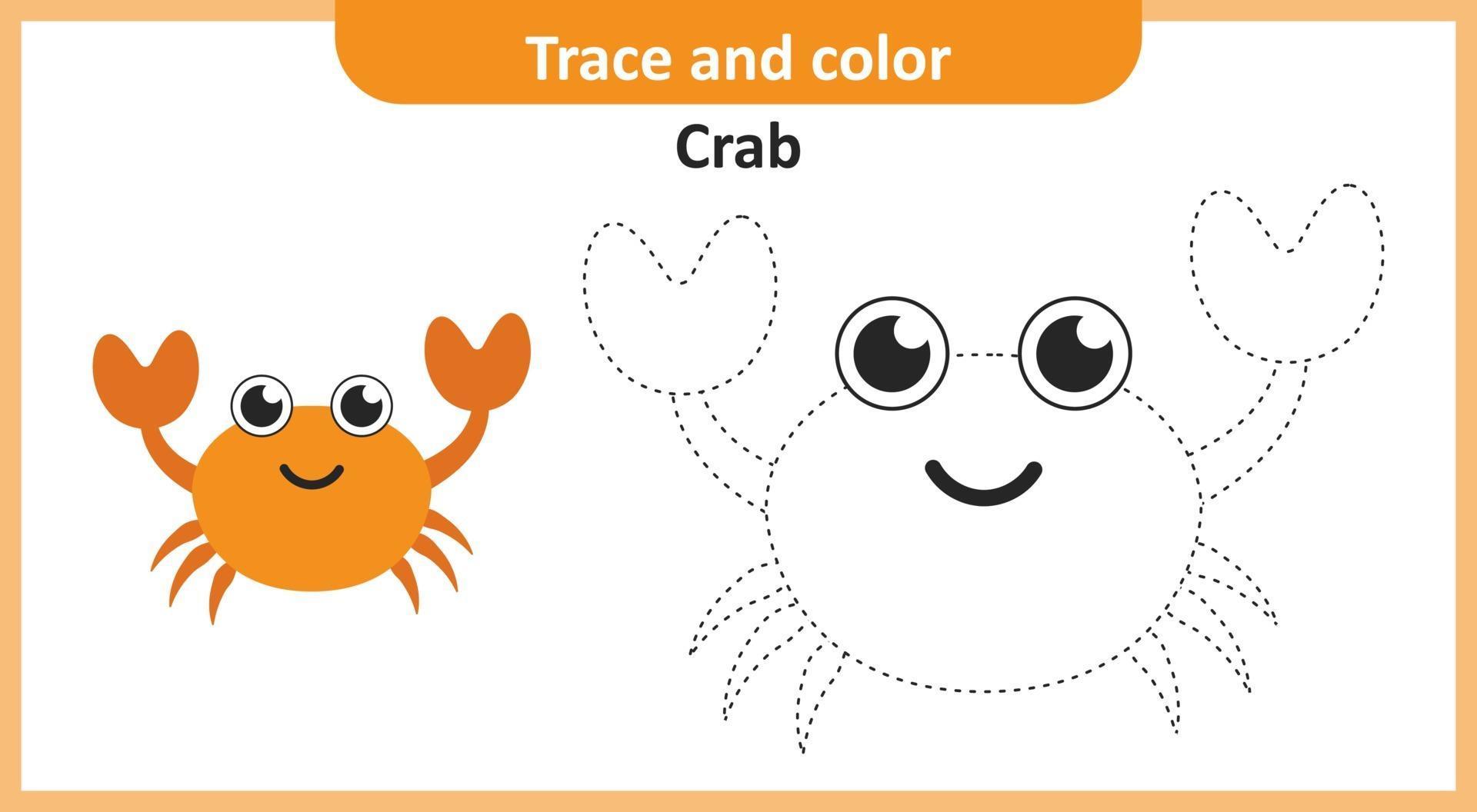 Trace and Color Crab 2007204 Vector Art at Vecteezy