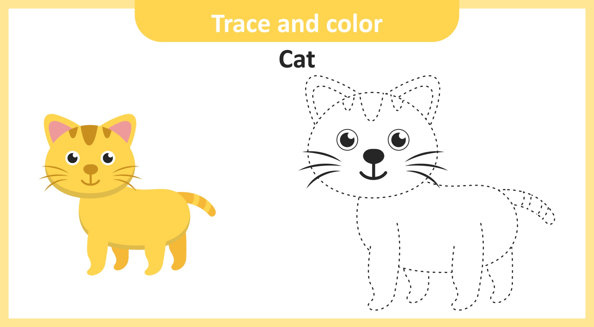 Trace and Color Cat 2007238 Vector Art at Vecteezy