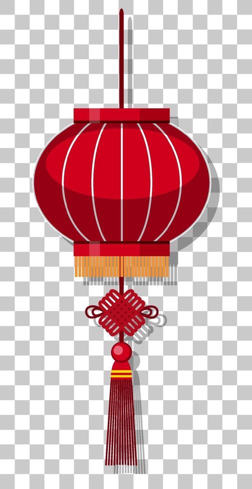 Chinese lantern hanging isolated on transparent background vector