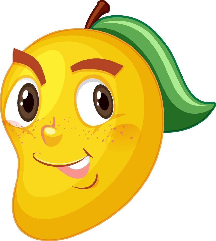 Mango cartoon character with facial expression vector