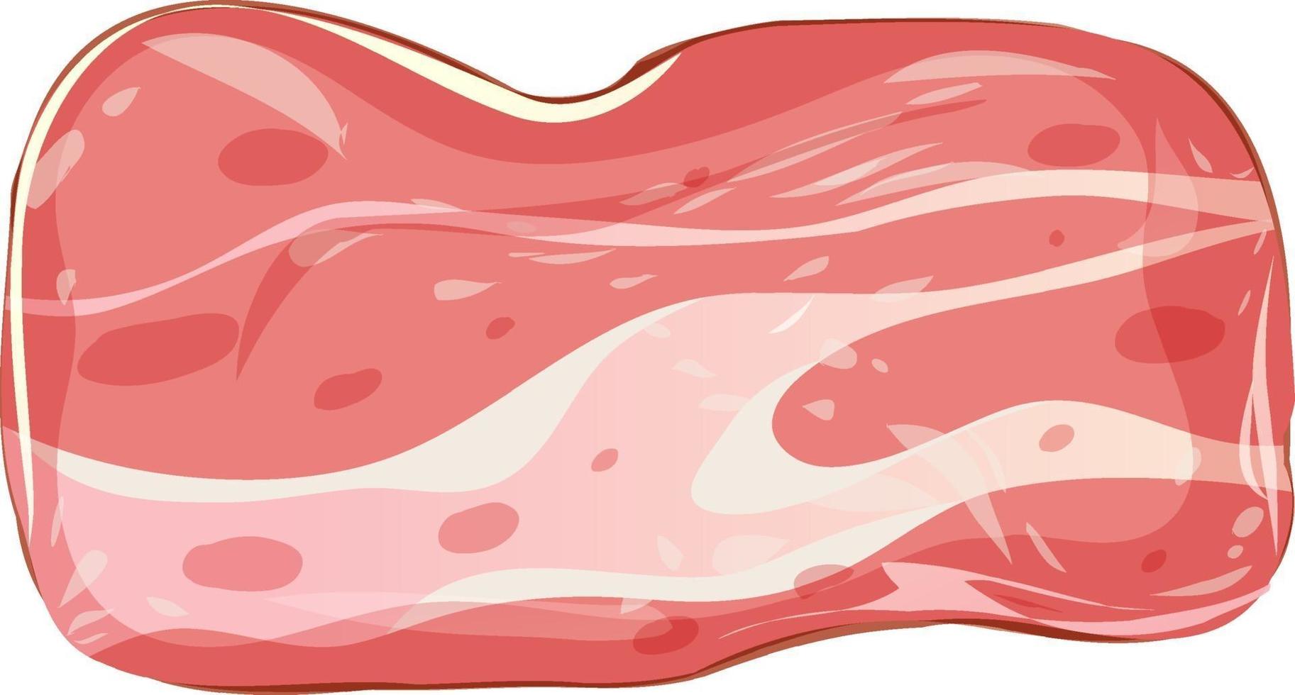 Carne roja en rodajas sobre fondo blanco. vector