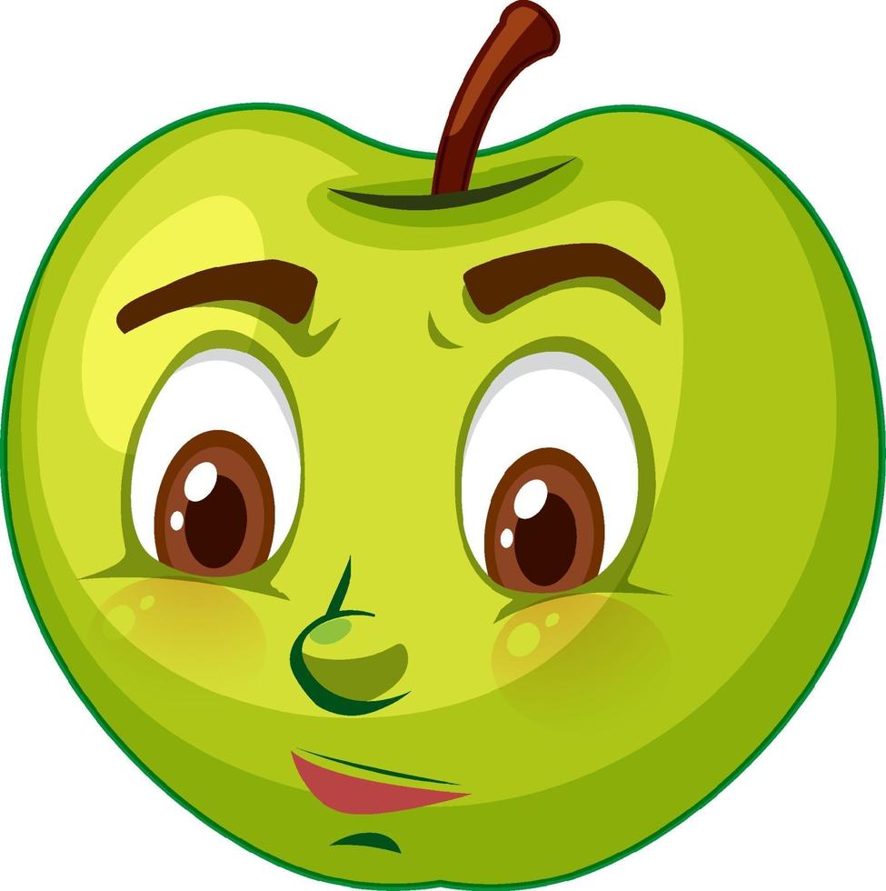 personaje de dibujos animados de manzana con expresión facial vector