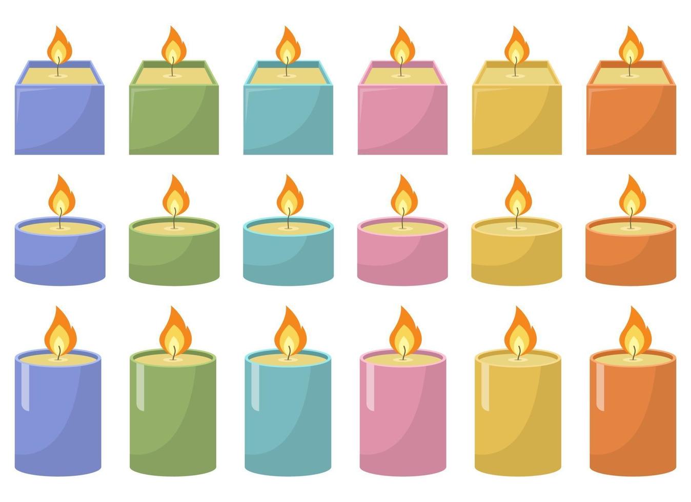 Candle vector design illustration set isolated on white background