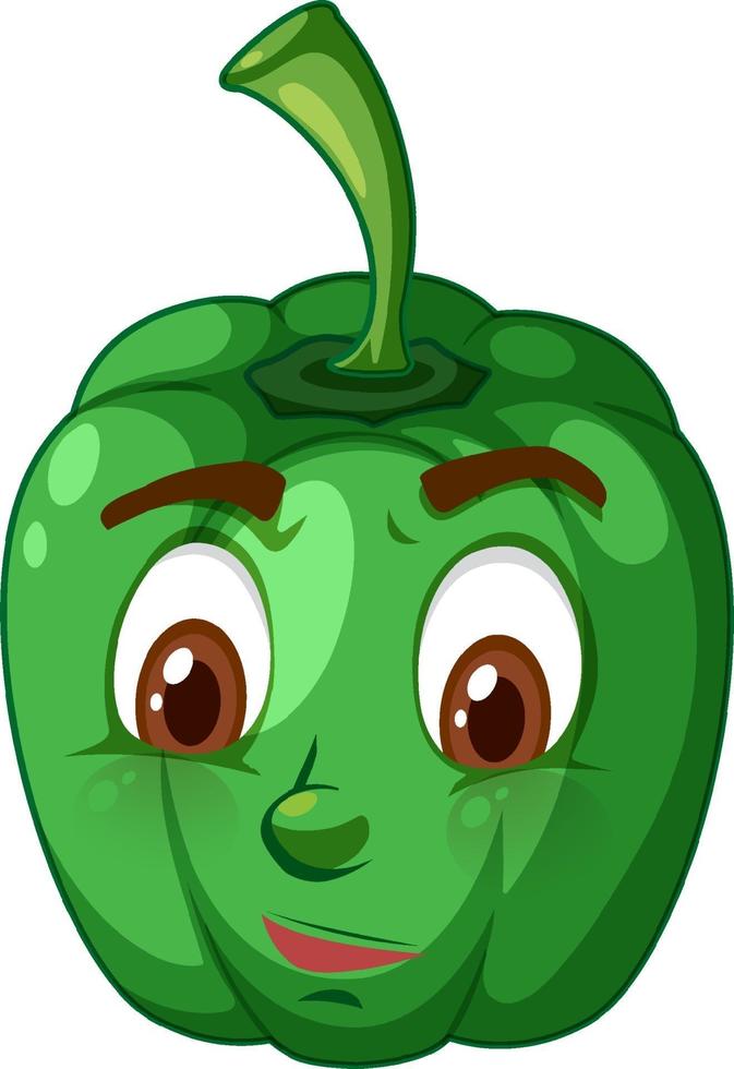 Capsicum cartoon character with facial expression vector