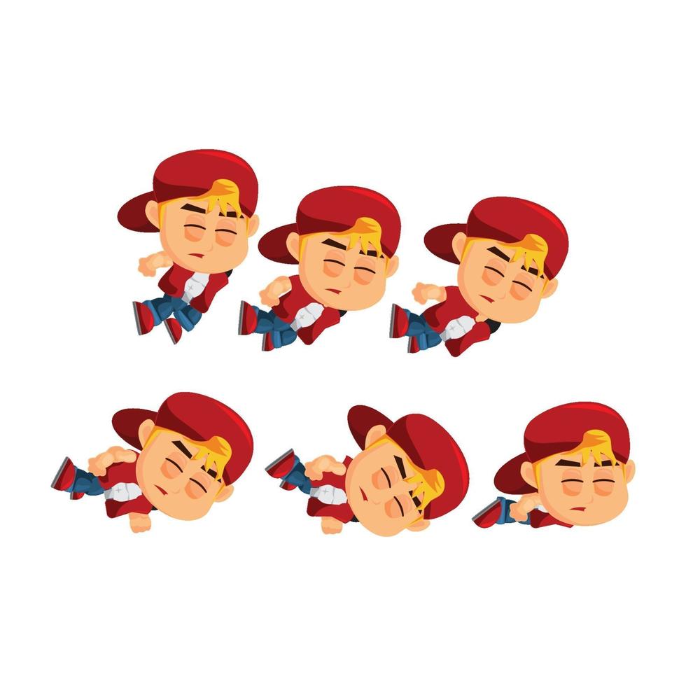 Boy Character Falling Set vector