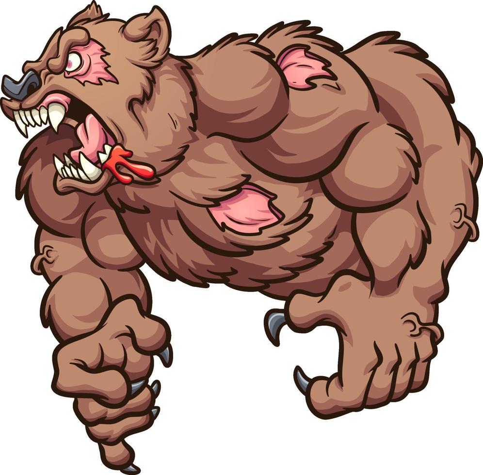 Strong zombie bear vector