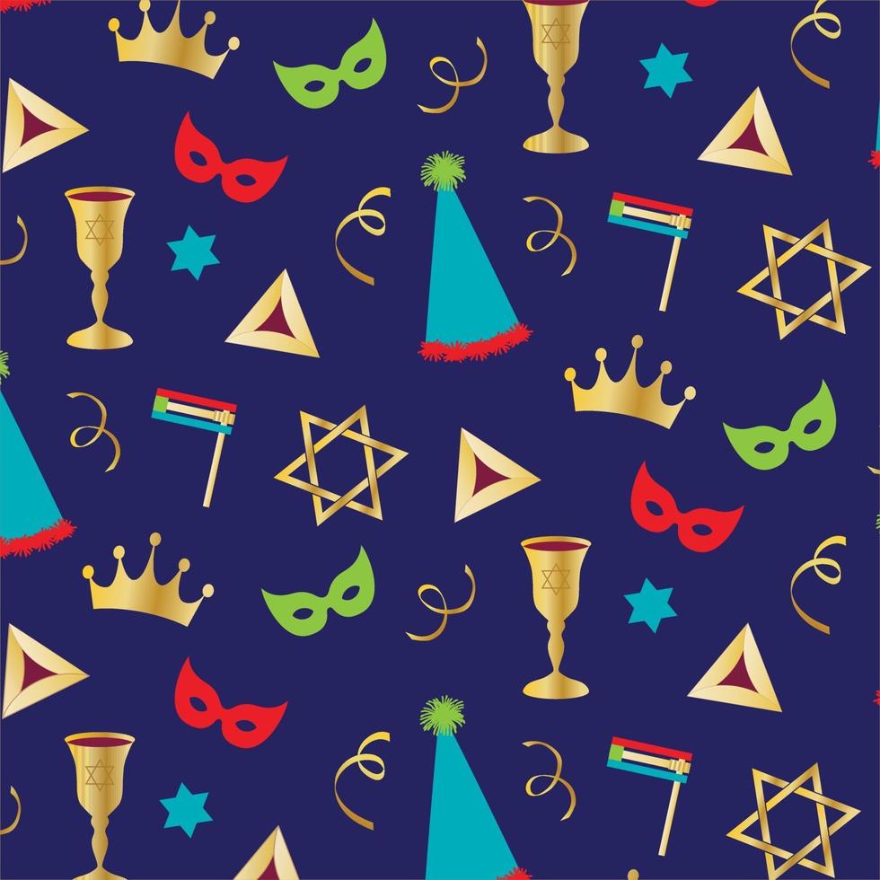 Purim holiday vector pattern