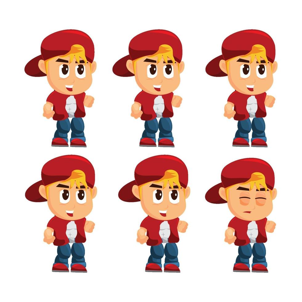 Boy Character Set vector