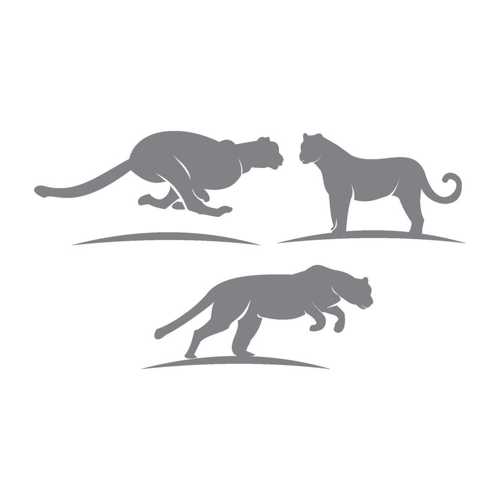 Cheetah silhouette set vector